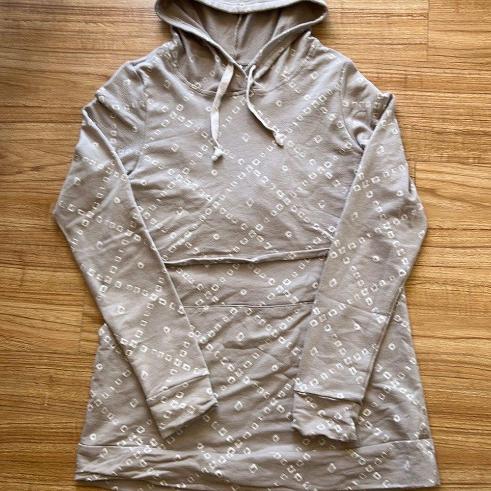 Latched Mama Beige Hooded Top with Light Pattern